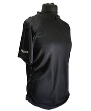 Police Polo Top Black With Zip-REDUCED TO CLEAR