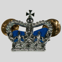 Metal Blue Crown Police Pip Badges