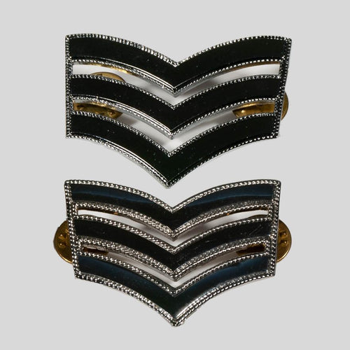 METAL Roped Edge Epaulettes Rank Sgt Met Style