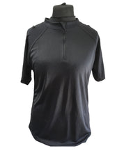 Police Polo Top Black With Zip-REDUCED TO CLEAR