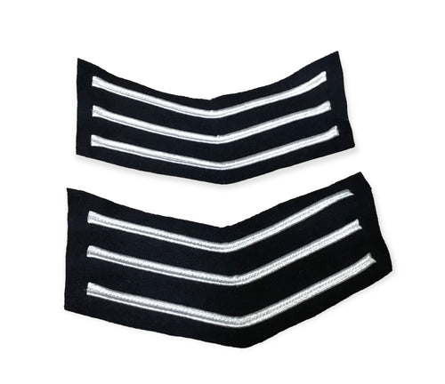 Sergeant Chevron Silver Braid Patches